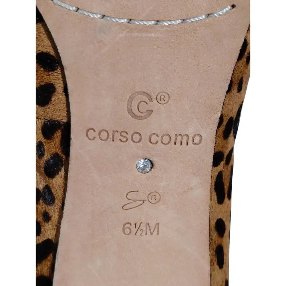Corso Como Animal Print Stiletto High Heels Pumps Brown Black Womens Size 6.5